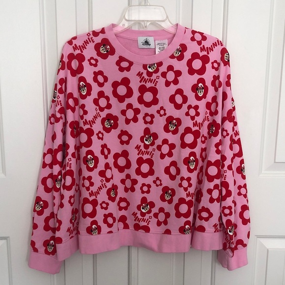 Disney Tops - Disney Pink and Red Minnie Mouse Sweatshirt